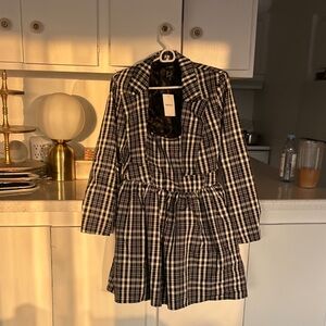 Forever 21 Black and White Plaid Blazer